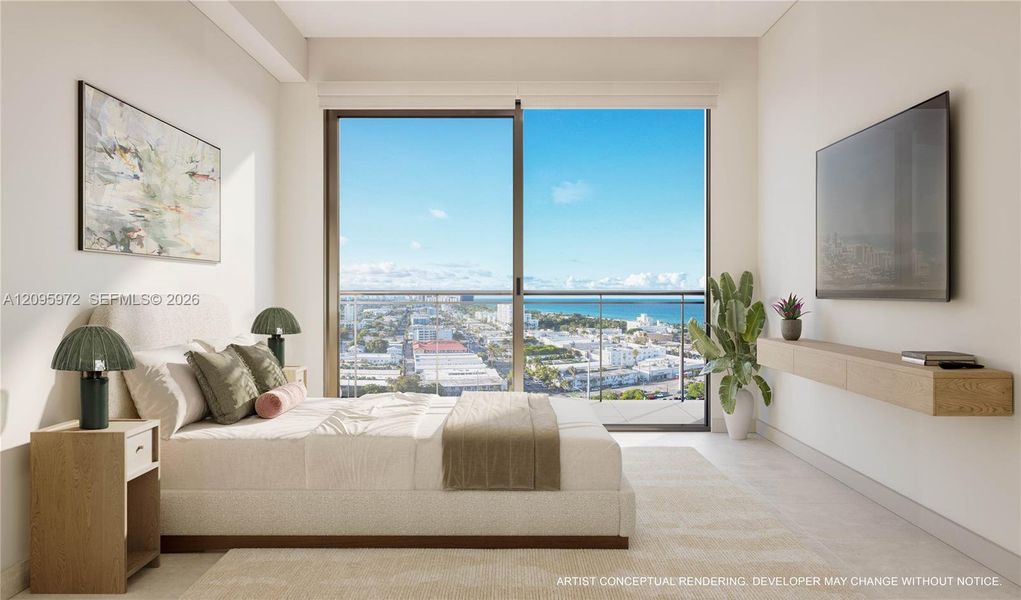 Furnished interior view inside a new home in , Miami Beach (Image 6).