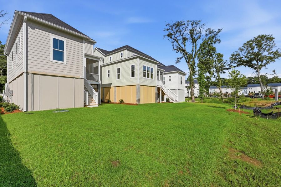 Exterior details and patio area of a home in Indigo Grove Single Family Homes, Johns Island (Image 20).