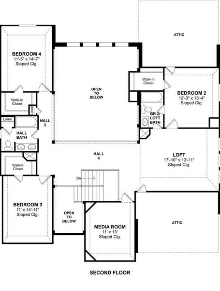 The Josephine floor plan by K. Hovnanian Homes. 2nd Floor shown. *Prices, plans, dimensions, features, specifications, materials, and availability of homes or communities are subject to change without notice or obligation.