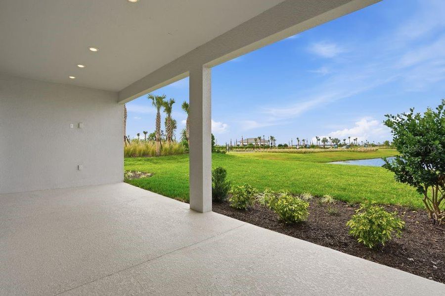 Exterior details and patio area of a home in Esplanade at Coasterra, Palmetto (Image 3).