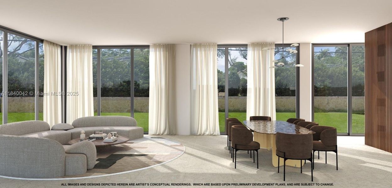 Furnished interior view inside a new home in , Miami (Image 5).