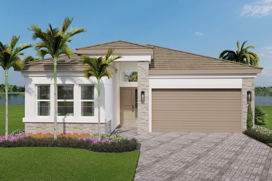 Representative exterior photo of a completed home built from the Halo by GL Homes in Valencia Sky (55+), Naples, FL (Image 2).