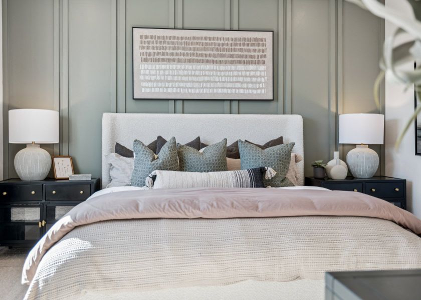 A bed with pillows.