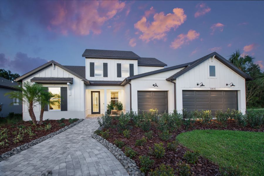 Representative exterior photo of a completed home built from the Stellar Grand by Del Webb in Del Webb Stone Creek, Ocala, FL (Image 1).