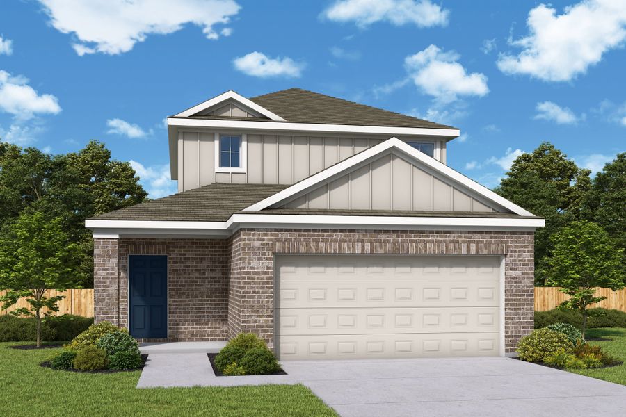 Front exterior of a new home in Magnolia Springs, Montgomery, TX, highlighting curb appeal (Image 1). Front exterior of a new home in Magnolia Springs, Montgomery, TX, highlighting curb appeal (Image 1).