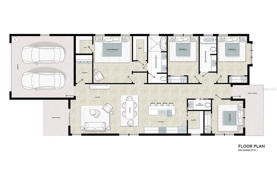 2D floor plan layout of this home in , St. Petersburg, FL (Image 2). 2D floor plan layout of this home in , St. Petersburg, FL (Image 2).