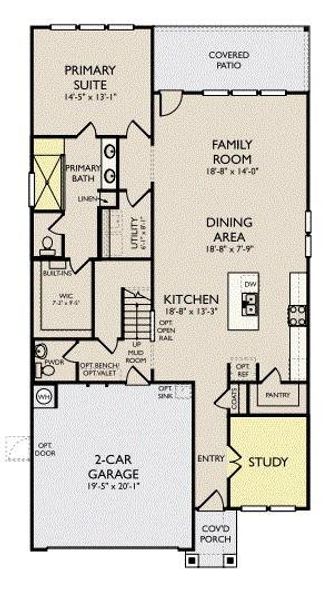 2D floor plan layout of this home in Rolling Glen, Hutto, TX (Image 3).
