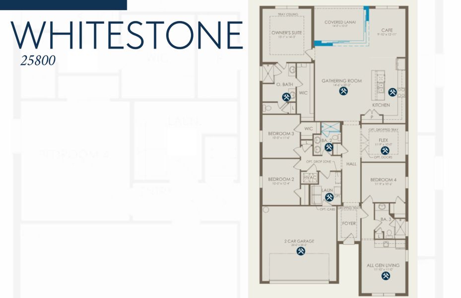2D floor plan layout of this home in Highpointe, Stuart, FL (Image 3).
