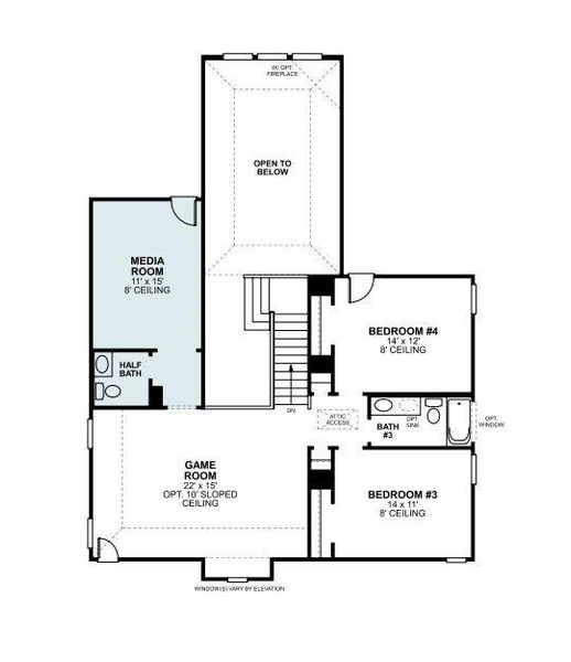 2D floor plan layout of this home in Aster Park, McKinney, TX (Image 3).