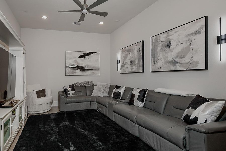 Furnished interior view inside a new home in The Highlands - 65', Porter (Image 5). Furnished interior view inside a new home in The Highlands - 65', Porter (Image 5).