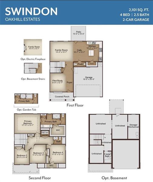 2D floor plan layout of this home in Oakhill Estates, Adairsville, GA (Image 3).