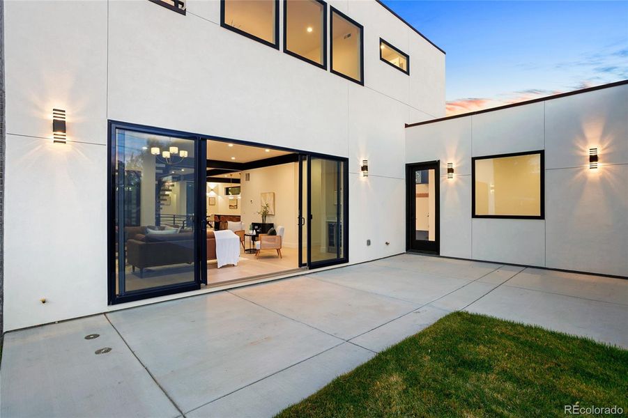 back yard west patio