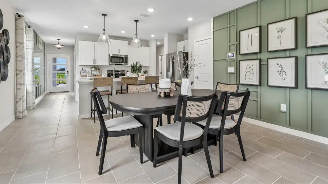 Flagler Floor Plan Open Concept with a spacious Dining Area by DRB Homes in Willowbrook North in Winter Haven Florida
