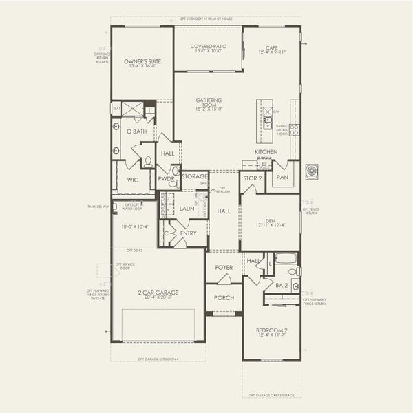 2D floor plan layout for the Refuge by Del Webb in Sun City Anthem at Merrill Ranch, Florence, AZ (Image 3).