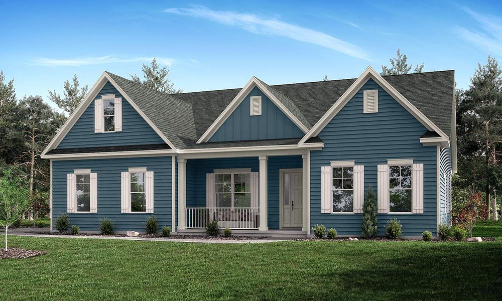 Representative exterior photo of a completed home built from the Columbia by Greybrook Homes in Shepherds Trace, Clover, SC (Image 2).