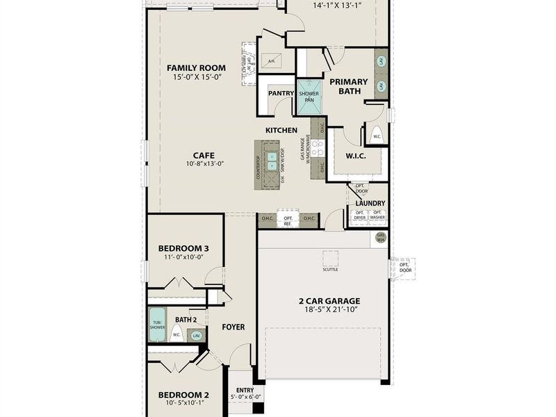 2D floor plan layout of this home in Sunterra, Katy, TX (Image 5).