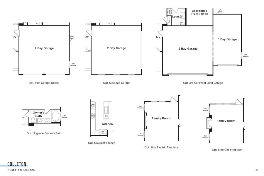 2D floor plan layout for the Colleton by DRB Homes in Creekside at Andrews, Summerville, SC (Image 5).