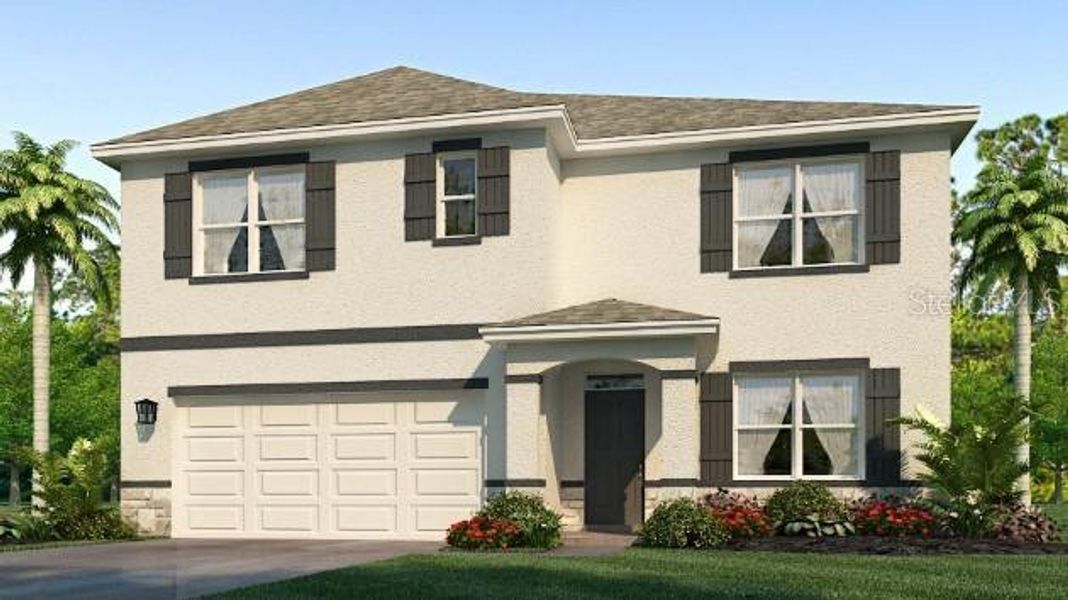 Front exterior of a new home in Star Farms at Lakewood Ranch, Lakewood Ranch, FL, highlighting curb appeal (Image 1). Front exterior of a new home in Star Farms at Lakewood Ranch, Lakewood Ranch, FL, highlighting curb appeal (Image 1).