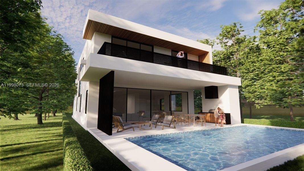 Exterior details and patio area of a home in , Miami (Image 3).