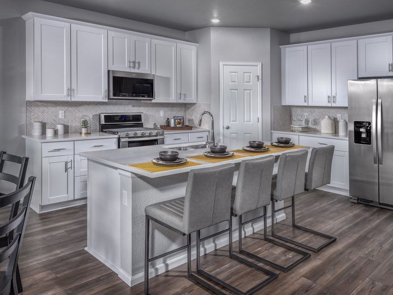 Furnished interior view inside a new home in Buffalo Highlands: The Canyon Collection, Commerce City (Image 3).