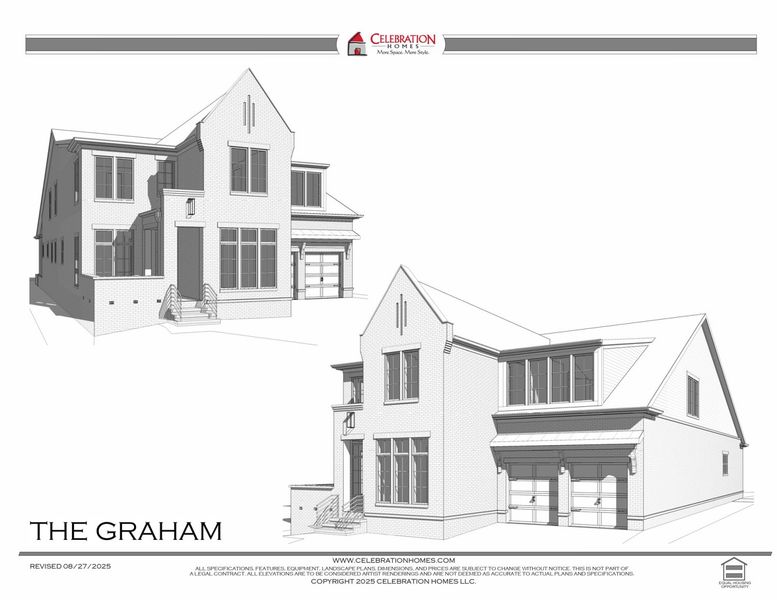 Representative rendering of the exterior for the ST 828 GRAHAM by Celebration Homes (Image 2).