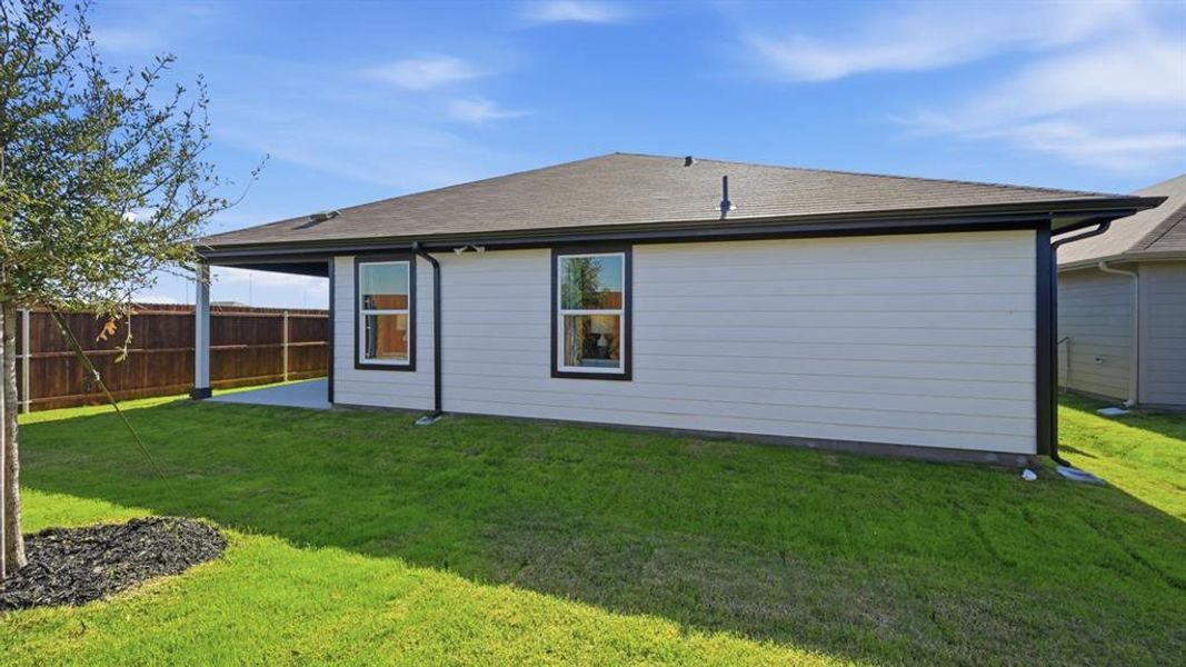 Backyard- All Home and community information, including pricing, included features, terms, availability and amenities, are subject to change at any time without notice or obligation. All Drawings, pictures, photographs, video, square footages, floor plans, elevations, features, colors and sizes are approximate for illustration purposes only and will vary from the homes as built.