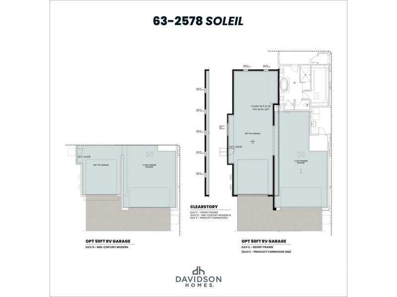 2D floor plan layout for the The Soleil C by Davidson Homes LLC in Hidden Hills, Prescott, AZ (Image 10).