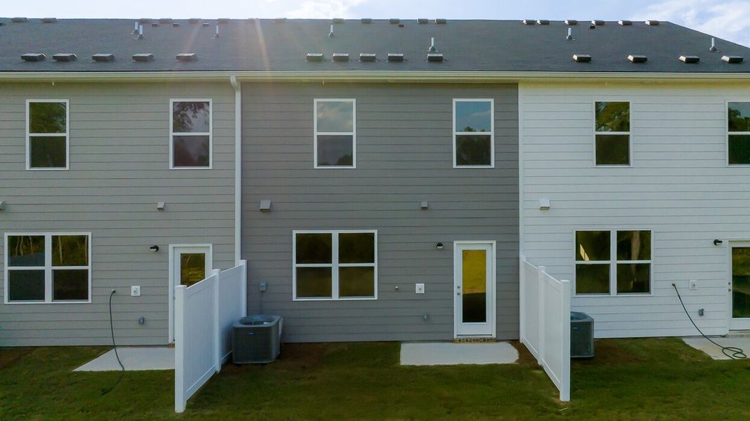 Exterior details and patio area of a home in The Gables at Agricultural Village, Perry (Image 2).