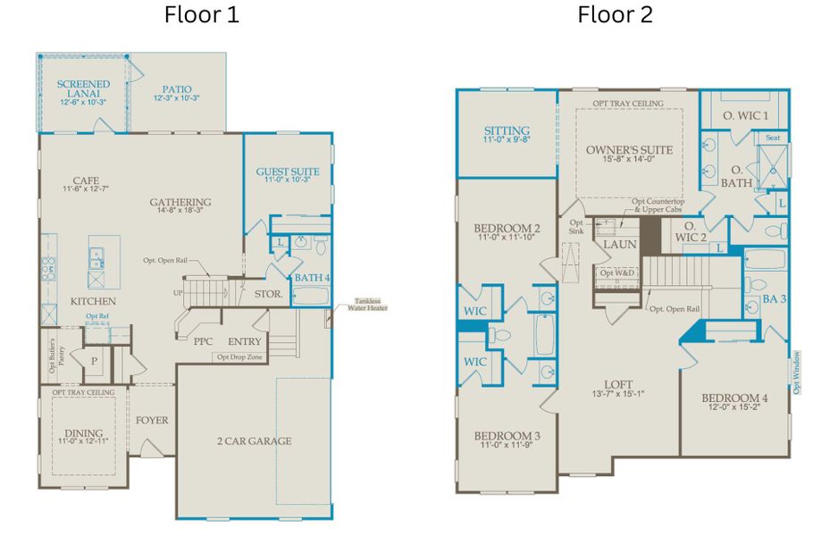 2D floor plan layout of this home in Mailman Post, Knightdale, NC (Image 3).