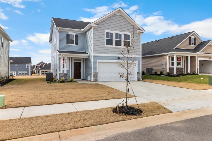 Front exterior of a new home in Windsor, North Augusta, SC, highlighting curb appeal (Image 18).