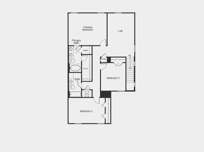 2D floor plan layout for the 2246 by KB Home in Sunset Oaks, Maxwell, TX (Image 7).