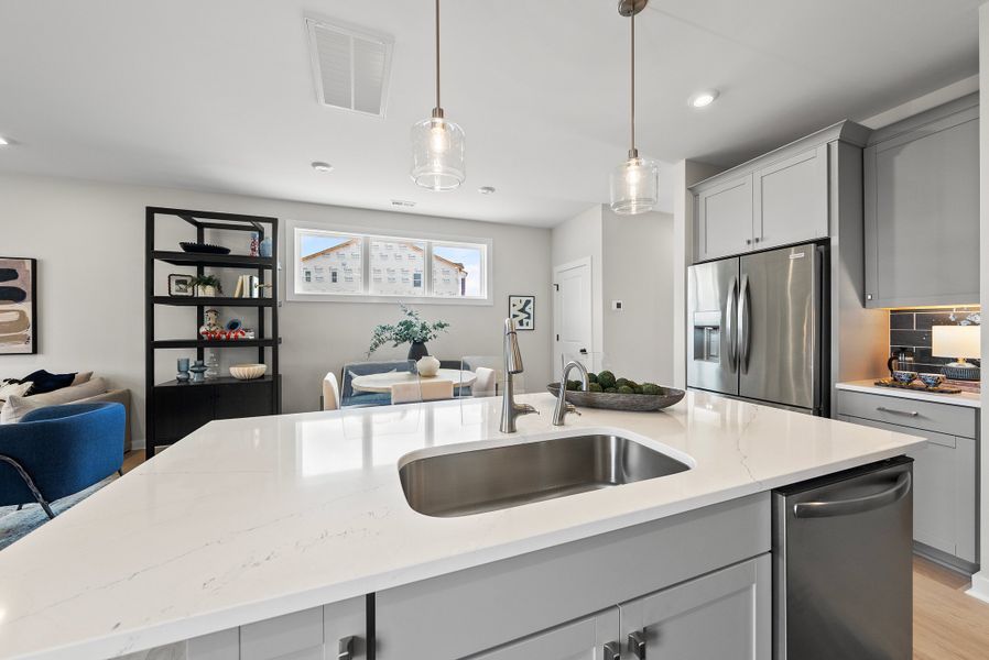 Representative furnished interior of a home built from the Ember C by Homes by Dickerson in Chatham Park, Pittsboro (Image 9).