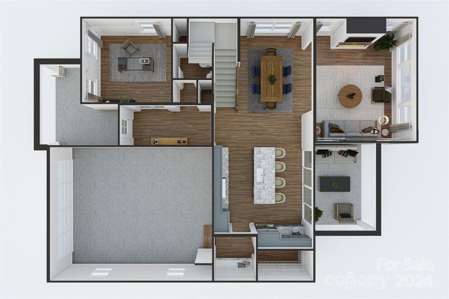 Eckley | The Knox | Floor Plan Rendering *actual finishes, structural options, color scheme and orientation varies on this home