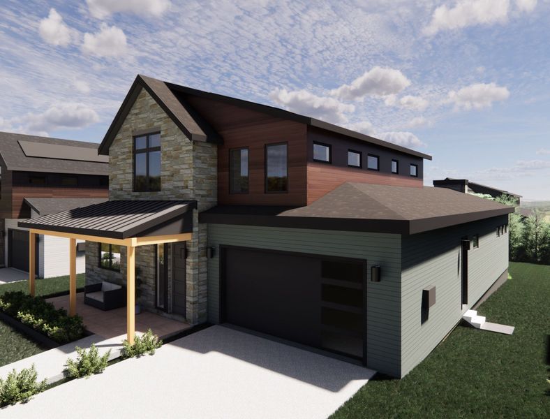 Photo 1:Welcome to 1040 Locust Ave. The Larkspur, one of Koelbel Communities most distinctive single-family designs in North Boulder featuring a private in-home elevator for effortless multi-level living. This home showcases Exterior Color Palette 1. Photo 1:Welcome to 1040 Locust Ave. The Larkspur, one of Koelbel Communities most distinctive single-family designs in North Boulder featuring a private in-home elevator for effortless multi-level living. This home showcases Exterior Color Palette 1.