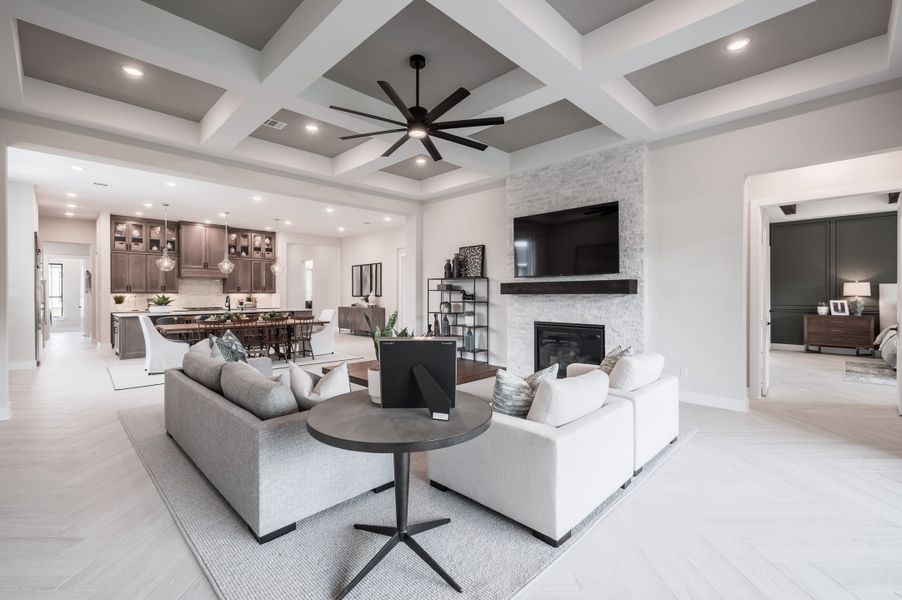 Representative furnished interior of a home built from the Carignan by Tri Pointe Homes in Sienna 80′, Missouri City (Image 28).