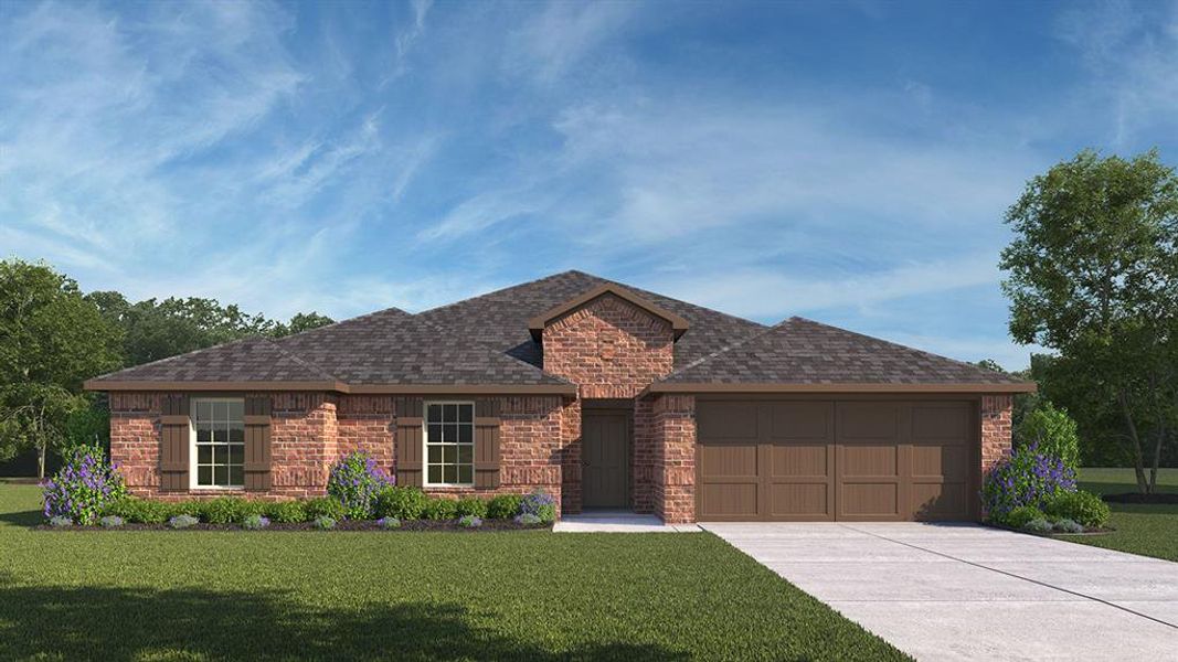 Front exterior of a new home in Waverly Estates, Josephine, TX, highlighting curb appeal (Image 1). Front exterior of a new home in Waverly Estates, Josephine, TX, highlighting curb appeal (Image 1).