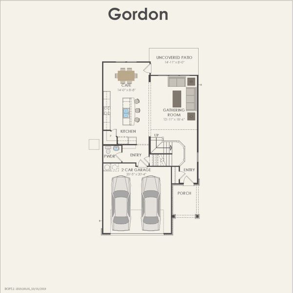 2D floor plan layout for the Gordon by Pulte Homes in Horizon Lake, Leander, TX (Image 5). 2D floor plan layout for the Gordon by Pulte Homes in Horizon Lake, Leander, TX (Image 5).