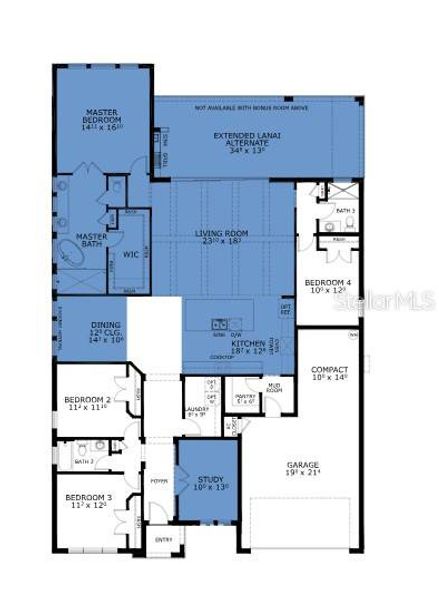 2D floor plan layout of this home in Plantation Bay, Ormond Beach, FL (Image 3). 2D floor plan layout of this home in Plantation Bay, Ormond Beach, FL (Image 3).