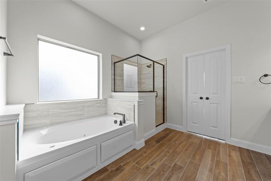 Bathroom with separate shower and tub