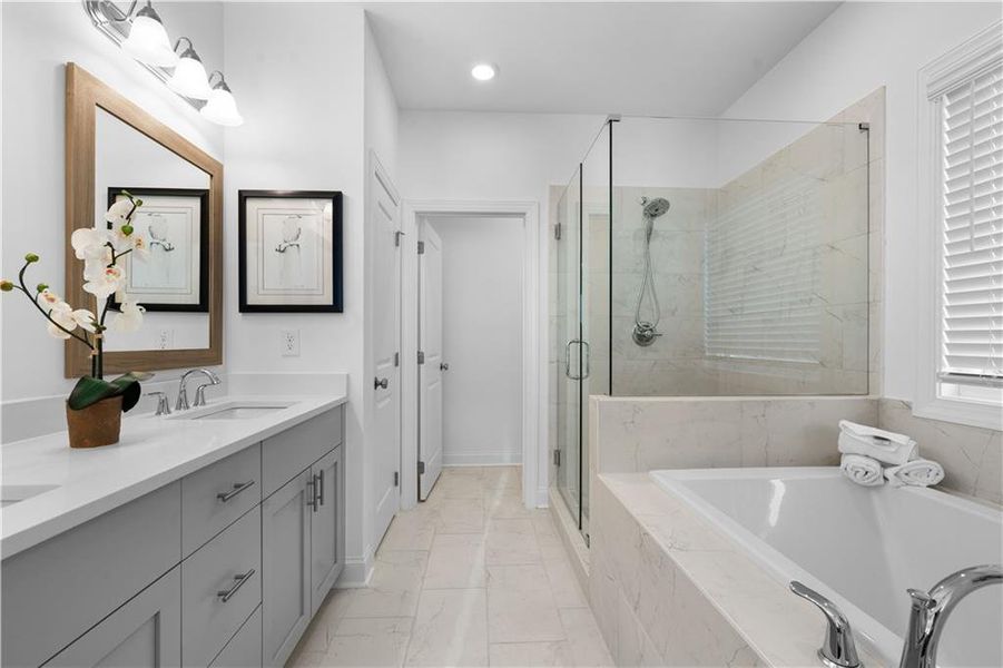 Furnished interior view inside a new home in Brackley Townhomes, Cumming (Image 39). Furnished interior view inside a new home in Brackley Townhomes, Cumming (Image 39).