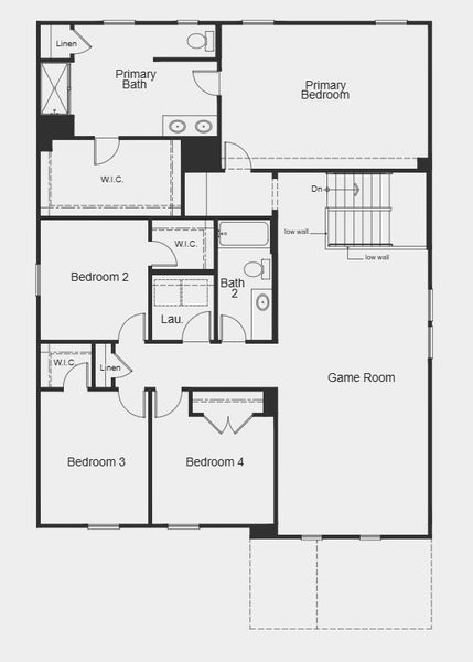 2D floor plan layout for the Plan 3147 by KB Home in Utley Farms, New Hill, NC (Image 8).