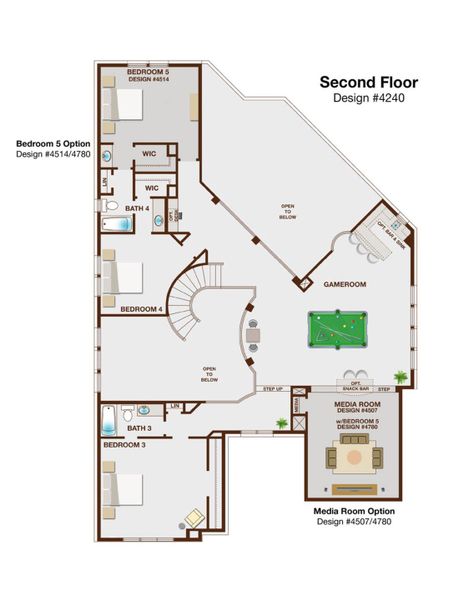 2D floor plan layout for the Grand Avery II by Grand Homes in Grand Oaks, Celina, TX (Image 4).