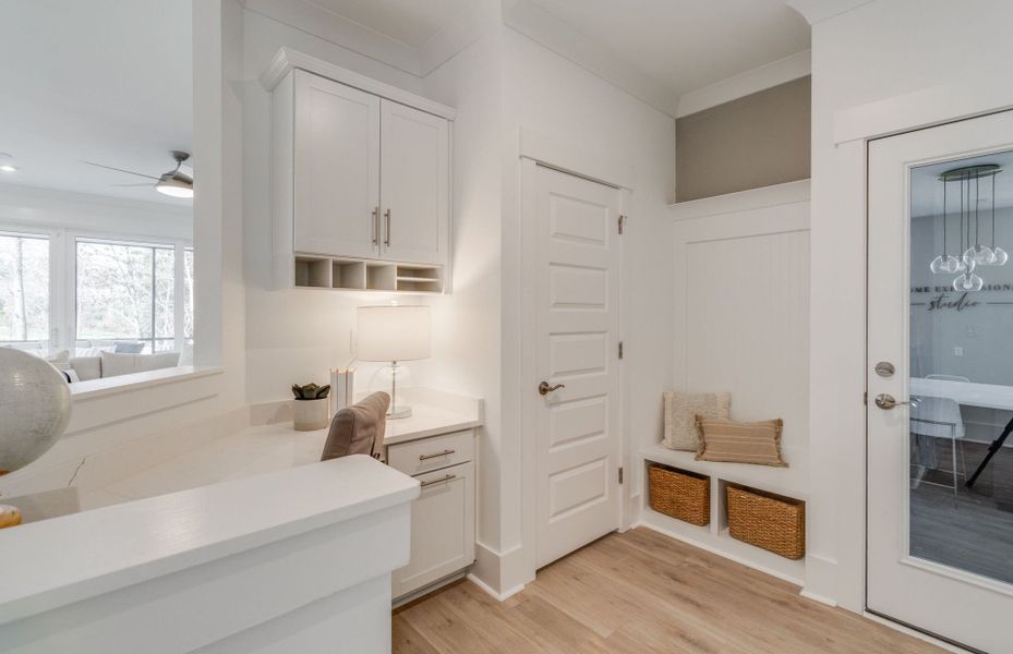 Pulte Planning Center with additional cabinet storage space.