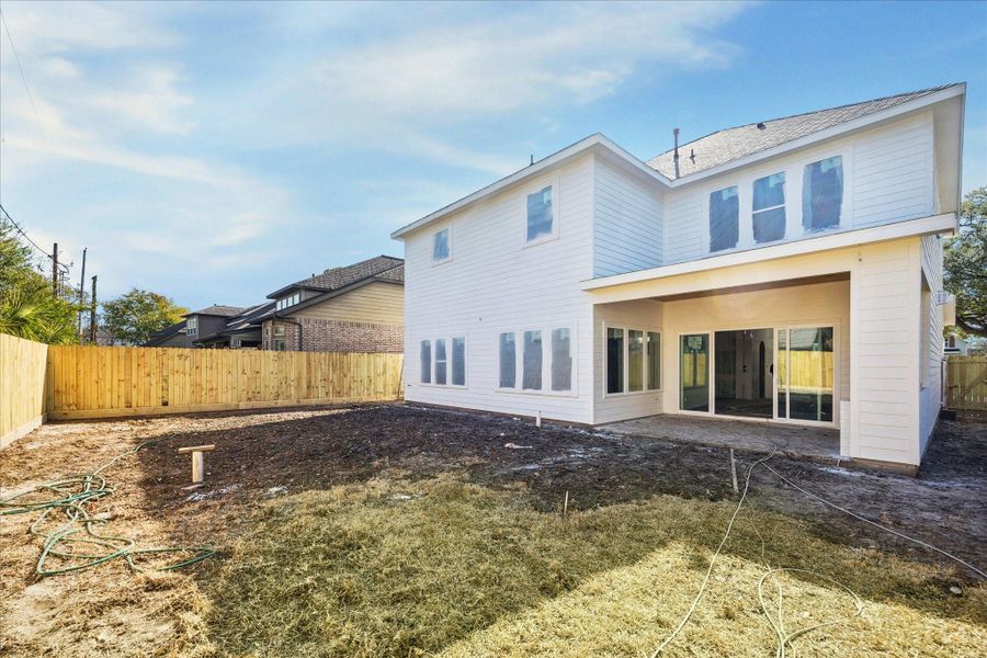 A fenced backyard offers generous green space with room to play, entertain, or design a future pool or outdoor retreat. A fenced backyard offers generous green space with room to play, entertain, or design a future pool or outdoor retreat.