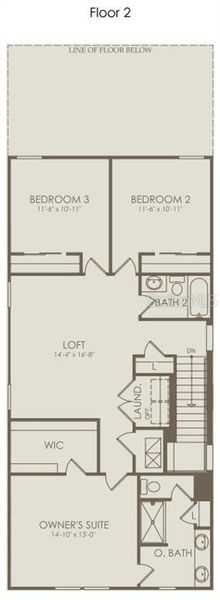 2D floor plan layout of this home in The Landings at Live Oak Lake, St. Cloud, FL (Image 3).