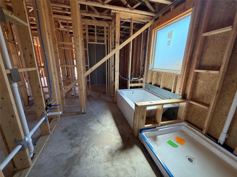 Primary bathroom with double sink vanity Primary bathroom with double sink vanity