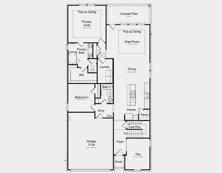 2D floor plan layout for the Walnut by Taylor Morrison in Ryehill, Rosenberg, TX (Image 3).