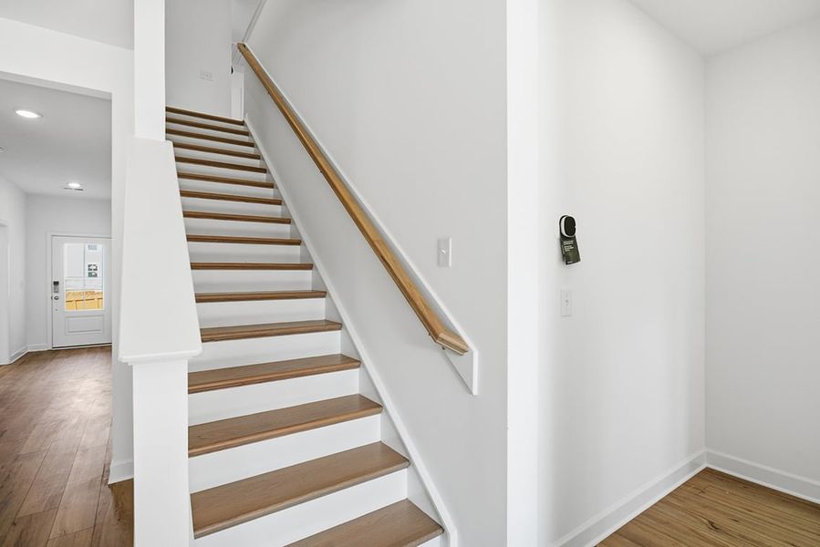 A staircase in a house. A staircase in a house.