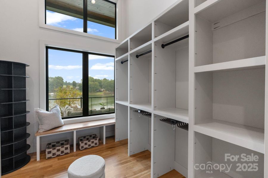 Incredible closet system with Lake Norman views Incredible closet system with Lake Norman views