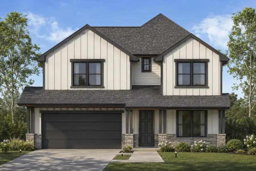 Front exterior of a new home in The Preserve, Sherman, TX, highlighting curb appeal (Image 1). Front exterior of a new home in The Preserve, Sherman, TX, highlighting curb appeal (Image 1).